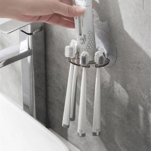Koppen zelf -adhesieve tandenborstel houder wandmontage tandpasta dispenser opslag squeezer planken scheerhouder badkamer accessoires