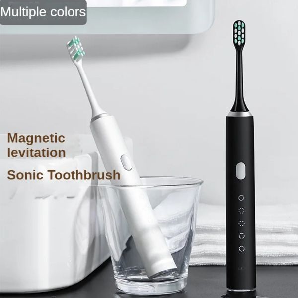 Têtes brosse à dents électrique sonique rechargeable noir et blanc rose adulte femme femme molle douce pointiles dentaires dentaires dentaire vibrateur