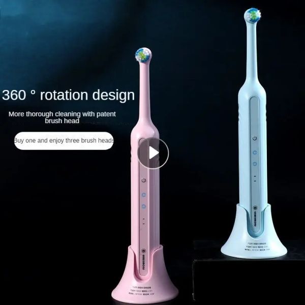 Têtes brosse à dents sonores à 360 degrés gum santé intelligente tête ronde brosse à dents électrique ultrasonic technologique blanchissement des dents