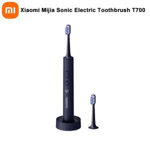 Hoofdjes Xiaomi Mijia Sonic Electric Tooth Brush T700 Blitsende tanden Draadloze lading Mondelinge hygiëne Cleaner IPX7 Waterdichte reinigingsborstel