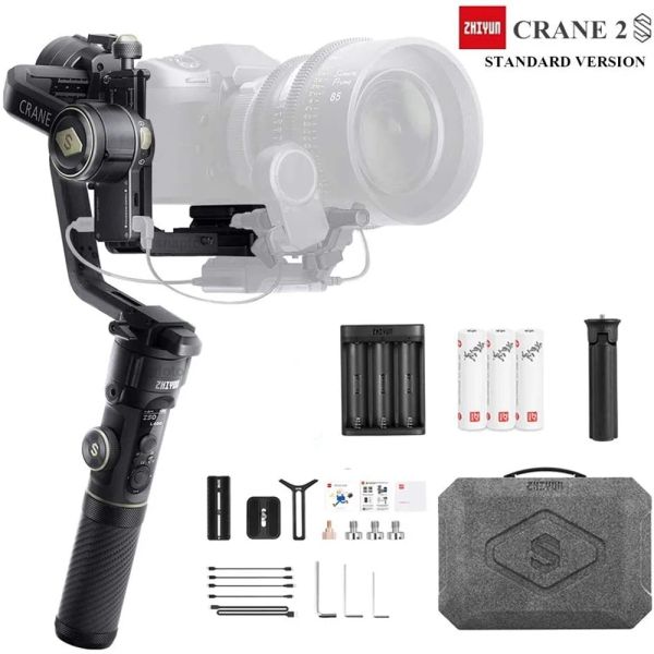 Têtes Zhiyun Crane 2S Caméras 3 axes Stabilisateur portatif à cardan pour DSLR Sony Canon BMPCC 4K 6K Caméra PK Feiyutech Scorp