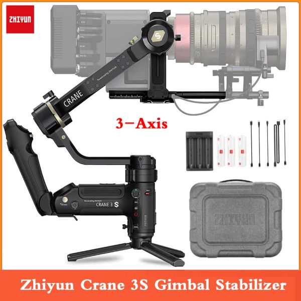 Heads Zhiyun Crane 3S Estabilizador de cardán portátil de 3 ejes para cámaras DSLR y videocámaras Carga útil de 6,5 kg Eje de rollo extensible