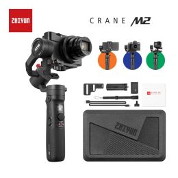 Cabezas Zhiyun Crane M2 Estabilizador de mano para teléfonos inteligentes Cámaras de acción sin espejo compactas Nuevas gimbals de llegada 500 g en stock