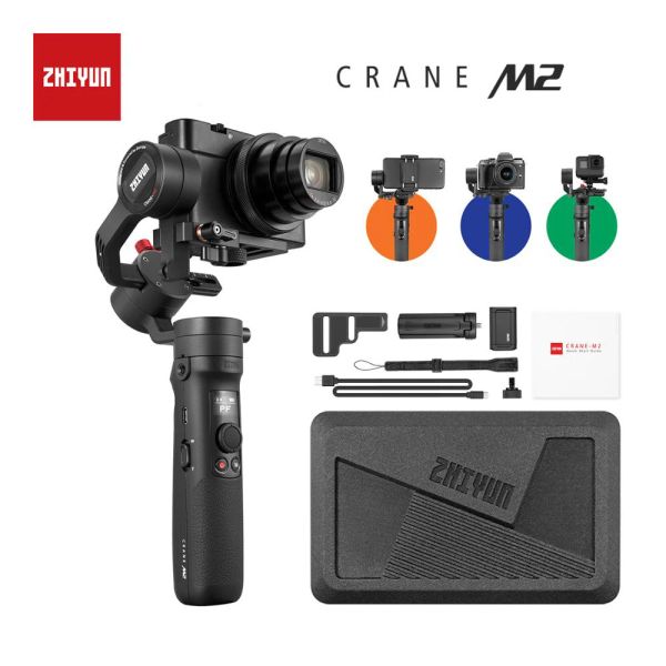 Cabezales ZHIYUN Crane M2 Estabilizador de mano para teléfonos inteligentes Cámaras de acción compactas sin espejo Nueva llegada Gimbals 500 g En stock