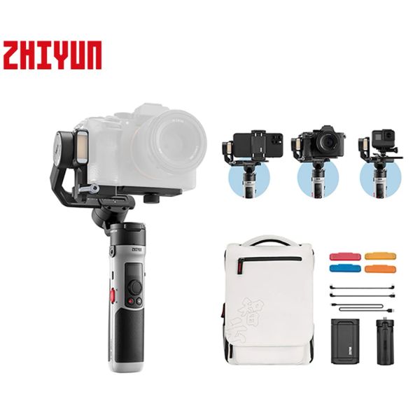 Cabezales ZHIYUN CRANE M2S Cámaras sin espejo de 3 ejes Gimbal para Sony Canon Action Cámara compacta Smartphone Estabilizador de mano