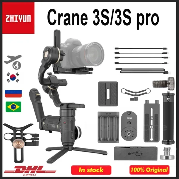 Heads Zhiyun officiel Crane 3S 3axis Camera Camera Gimbal Handheld Stabilising Prise