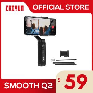 Heads Zhiyun Official Smooth Q2 Téléphone Gimbal 3Axis Pocket Size Handheld Stabilizer pour iPhone 14 Pro Max / Huawei / Xiaomi vs Osmo