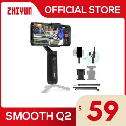 Cabezales Zhiyun Smooth Smooth Q2 Smartphone Gimbal 3 Axis estabilizador portátil para iPhone 14 Pro Max/ Huawei/ Xiaomi
