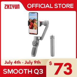 Cabezales Zhiyun Smooth Smooth Q3 Gimbal Smartphone 3Axis Phone Gimbals Estabilizador portátil para iPhone 14 Pro Max/Xiaomi/Huawei