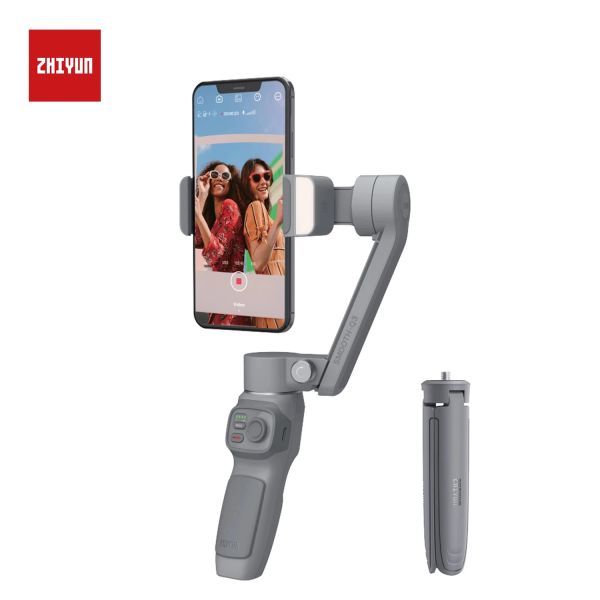 Heads Zhiyun officiel Smooth Q3 Smartphones Gimbal 3axis Flexible Phone Handheld Stabiliszer avec une lumière de remplissage pour iPhone Xiaomi Samsung