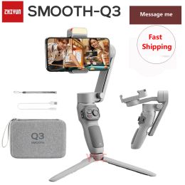 Heads Zhiyun Smooth Q3 Handheld 3axis smartphone stabilisateur stabilisateur pliable stabilisateur de téléphone mobile compatible avec iPhone et Android