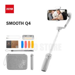 Têtes Zhiyun Smooth Q4 Portable Mini Cardan 3Axis Smartphone Cardan Stabilisateur extensible pour iPhone Samsung Xiaomi Huawei OPPO