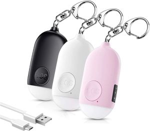 Alarme d'auto-défense 130db pour filles et femmes, système d'alarme de protection, alerte de sécurité personnelle, cri fort, porte-clés