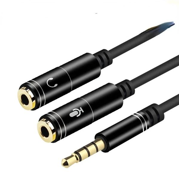 Adaptador de auriculares Auriculares Auriculares Cable divisor de 3.5 mm AUX AUDIO AUDIO Male a 2 enchufes de micrófono de audio separados