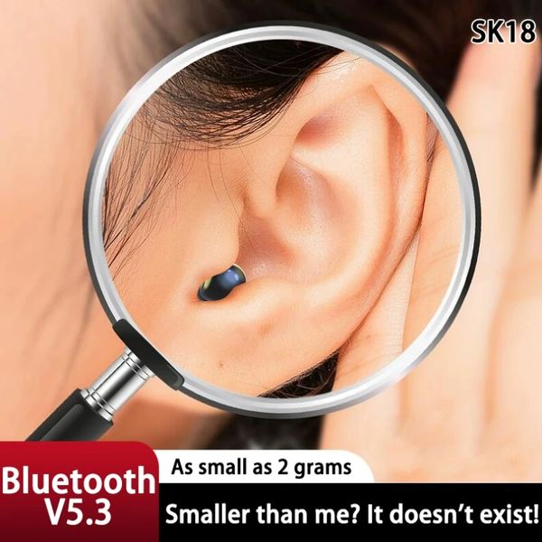 Casque Bluetooth Wireless V5.3 Hifi Sound Quality Sleep Invisible Sleep confortable à porter avec Mic Smart Touch Earbuds pour iOS