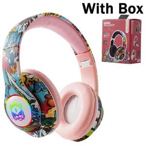 Headset Met Microfoon RGB LED Lichtkaart Kids Game Oortelefoon Hoofdtelefoon Bluetooth 5.1 HIFI Bass Draadloos Game Muziek Stereo Bass hoofdtelefoon 7L0KK