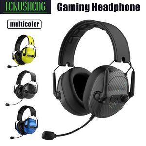 Headsets 2.4G Bluetooth draadloze hoofdtelefoon met RGB -afneembare ruisonderdrukking Microfoon voor gaming geschikt voor PC PS4 en PS5 J240508