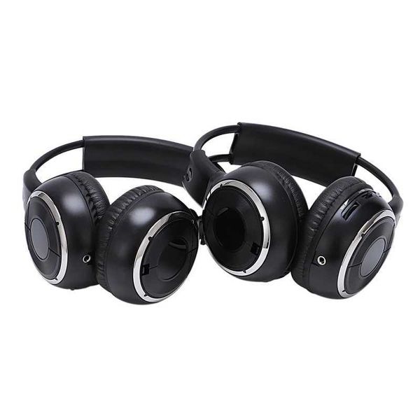 Auriculares 2 x Doble Infrarrojos Estéreo Inalámbrico Auriculares IR Coche Reproductor de DVD Reposacabezas Negro J240123