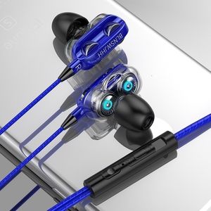 Auriculares Jack de 3,5 mm Auriculares con cable 6D Estéreo Graves profundos Doble bobina móvil Doble altavoz Auriculares con cable en la oreja para correr 230923