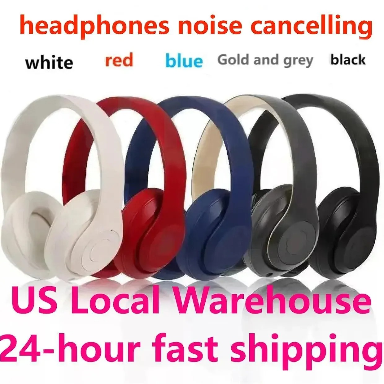 Kulaklıklar 3 Kablosuz Kulaklık Bluetooth Gürültü İptal Beat Beat Eyalet Spor Kulağı Kafası Kablosuz mikrofon Seti 11 PC Telefon Bilgisayar için