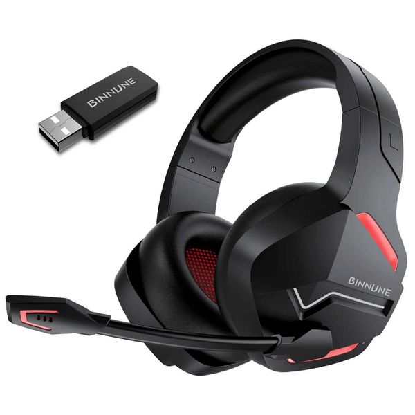 Casques BINNUNE casque de jeu sans fil pour PC PS4 PS5 2.4G sans fil Bluetooth USB Gamer casque avec micro pour ordinateur portable J240123