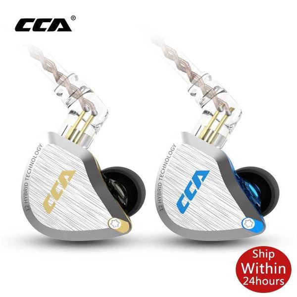 Auriculares CCA C12 5BA + 1DD Auriculares híbridos de metal Auriculares con bajos HIFI Monitor de oído Auriculares con cancelación de ruido auricular C10 C16 ZST ZSN PRO J240123