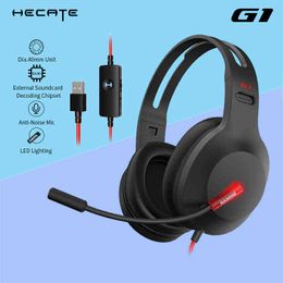 Casques EDIFIER HECATE G1 casque de jeu 40mm pilote USB casque filaire avec micro Anti-bruit lumière LED léger décodage de carte son T220916