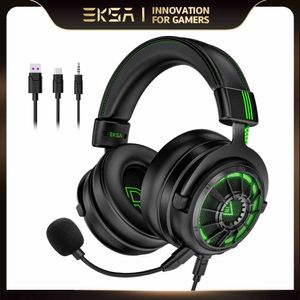 Headsets EKSA E5000 Pro -gaming -headset voor pc/PS4/Xbox/Switch 7.1 Wired Headphone Gaming Console met ENC Microfoon USB/Type C/3,5 mm afneembare kabel J240508