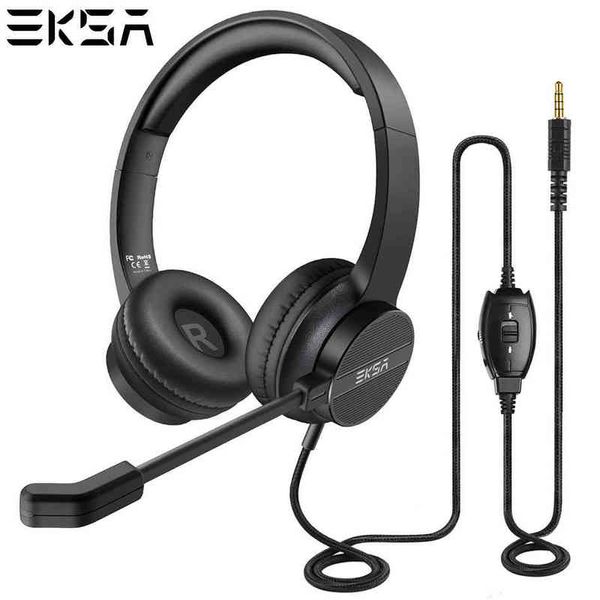 HeadSets Eksa H12 Headphones Wired Office 3,5 mm Casque de bureau avec centre d'appel microphone Skype en ligne PC PS4 GAMING CASSET XBOX T220916