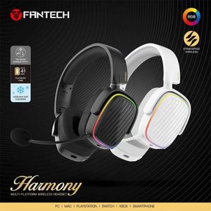 Headsets FantEch Harmony WHG02 RVB GAMING HEADWORN BLUETOOTH 5.3 2,4G Wireless 3,5 mm Écouteur filaire adapté à PC PS4 PS5 Mobile Iphone Switch J240508