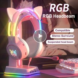 Headsets gamers headset kat oor hoofdtelefoon met microfoon gaming headset hd ruis reductie over-ear hoofd balk voor pc computer laptop 230314