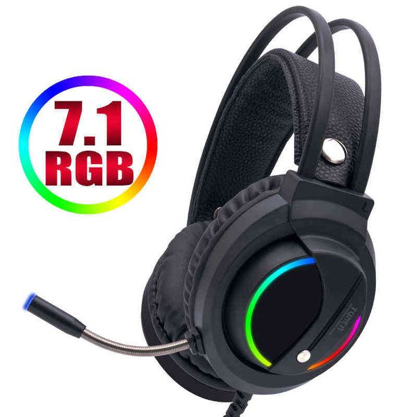 Casques Casque de jeu 7.1 Son Surround avec microphone Écouteurs USB Filaire RVB Gamer Casque pour PC Xbox One PS4 T220916