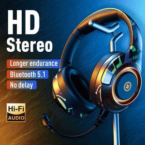 Headsets Hifi Stero draadloze hoofdtelefoon met afneembare microfoon Bluetooth -gaming -headset voor PS4 Switch Cellular Gamer T220916