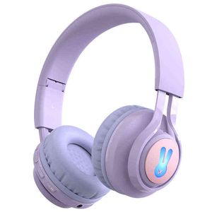 Casques Enfants LED Glowing Wireless Bluetooth Casque Rose Violet Gaming Headset avec Microphone Pour Ordinateur Smartphones Mignon Écouteur T220916