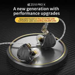 Casques Kz zs10 pro x de haute fidélité graves métal hybride intra-auriculaire fone de ouvido esporte avec annulation de rudo fones de ouvido kz J240123