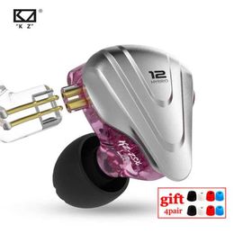 Headsets KZ ZSX 1DD 5BA Hybride 12 drivers HIFI Bass-oordopjes In-ear monitor Ruisonderdrukkende koptelefoon Metalen headset KZ ZAX ZS10 PRO ASX J240123