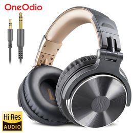 Headsets Oneodio Wired Monitoring Hoofdtelefoon STEREO BASS STUDIO Meng headset over oor opvouwbare gesloten achterste DJ -hoofdtelefoon voor telefoon PC 230314