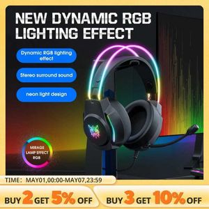 Headsets Onikuma gaming headset bedrade hoofdtelefoonspeler pc PS4 met RGB lichte highdefinition flexibele microfoon hoofdtelefoons geschikt voor Xbox PS5 Compu J240508