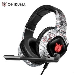 Auriculares ONIKUMA Auriculares para juegos profesionales con micrófono LED Retroiluminación Auriculares con cable Gamer Cancelación de ruido para PS4 PS5 XBOX PC 230927