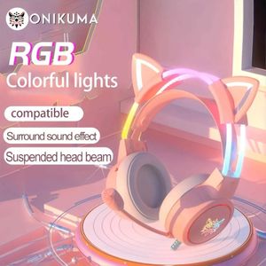 Casque de jeu ONIKUMA RGB Head Beam avec micro écouteurs Durable stéréo Surround casque Gamer pour jeu pour PS5 Switch J240123