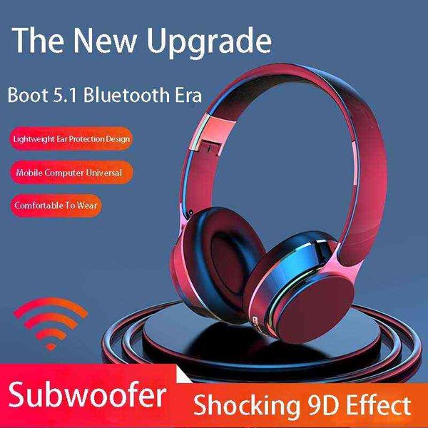 Casques Pnamarci Brand New Black Technology Subwoofer Casque de sport sans fil 5.1 Gaming Noise Cancelling Casque Bluetooth T220916