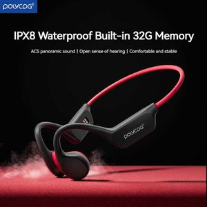 Headsets polvcdg botgeleiding headset x7 IPX8 32GB geheugen 5.3 Bluetooth draadloze headset met microfoon waterdicht zwemmen 2023new J240123