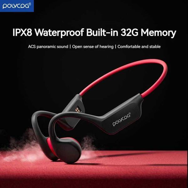 Casques POLVCDG casque à Conduction osseuse X7 IPX8 32GB mémoire 5.3 casque sans fil Bluetooth avec microphone étanche natation 2023new J240123