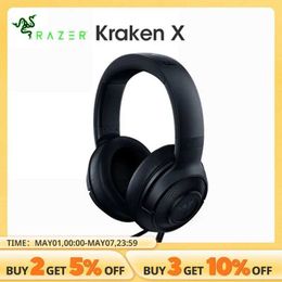 Headsets Razer Kraken X Essentiële gaming headset 7.1 Surround sound -hoofdtelefoon met buigbare cardioïde microfoon 40 mm -hoofdtelefoon van stuurprogramma's J240508