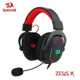 Headsets REDRAGON ZEUS X H510 RGB Gaming USB-hoofdtelefoon Ruisonderdrukking 7.1 Surround Compute-headset Oortelefoon Microfoon voor pc PS4 J240123