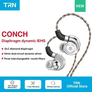 Casques TRN Conch Écouteurs haute performance DLC Diamond Diaphragm Moniteurs intra-auriculaires dynamiques Filtres de buse de réglage interchangeables Vente chaude J240123