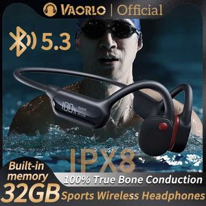 Headsets True Ipx8 IPX8 Swimming Bone Conductor Wireless Elecphones Bluetooth 5.3 + 32 Go MP3 Player Hifi Sports Music Game Corephones J240508