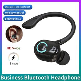 Headsets Draadloze hoofdtelefoon Bluetooth 5.0-oortelefoon met microfoon Enkel oor Sport Waterdicht TWS-oordopjes Bluetooth-handsfree hoofdtelefoon 230923