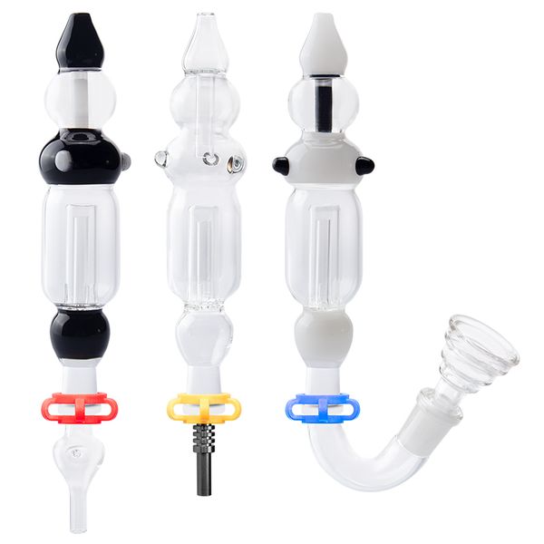 Headshop214 CSYC NC004 Dab Rig Verre Eau Bong Environ 8,08 Pouces OD 38mm Fumer Pipe 14mm Titane Clou Verre Bol Adaptateur Clip Anti-Déversement Bubbler Bongs