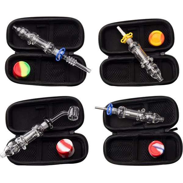 Headshop214 CSYC NC008 Bong à eau en verre anti-éclaboussures Dab Rig Pipes à fumer Set 10mm 14mm Quartz Céramique Clou Quartz Banger Bol Clip Cire Plat Dabber Mallette à outils